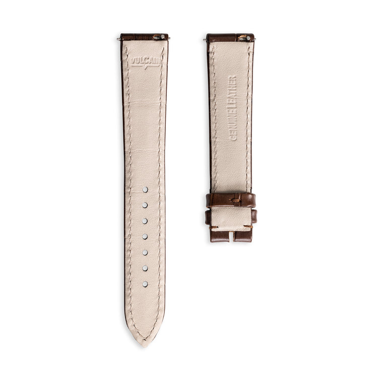 Brown Calf Skin Leather Alligator-Printed 36MM