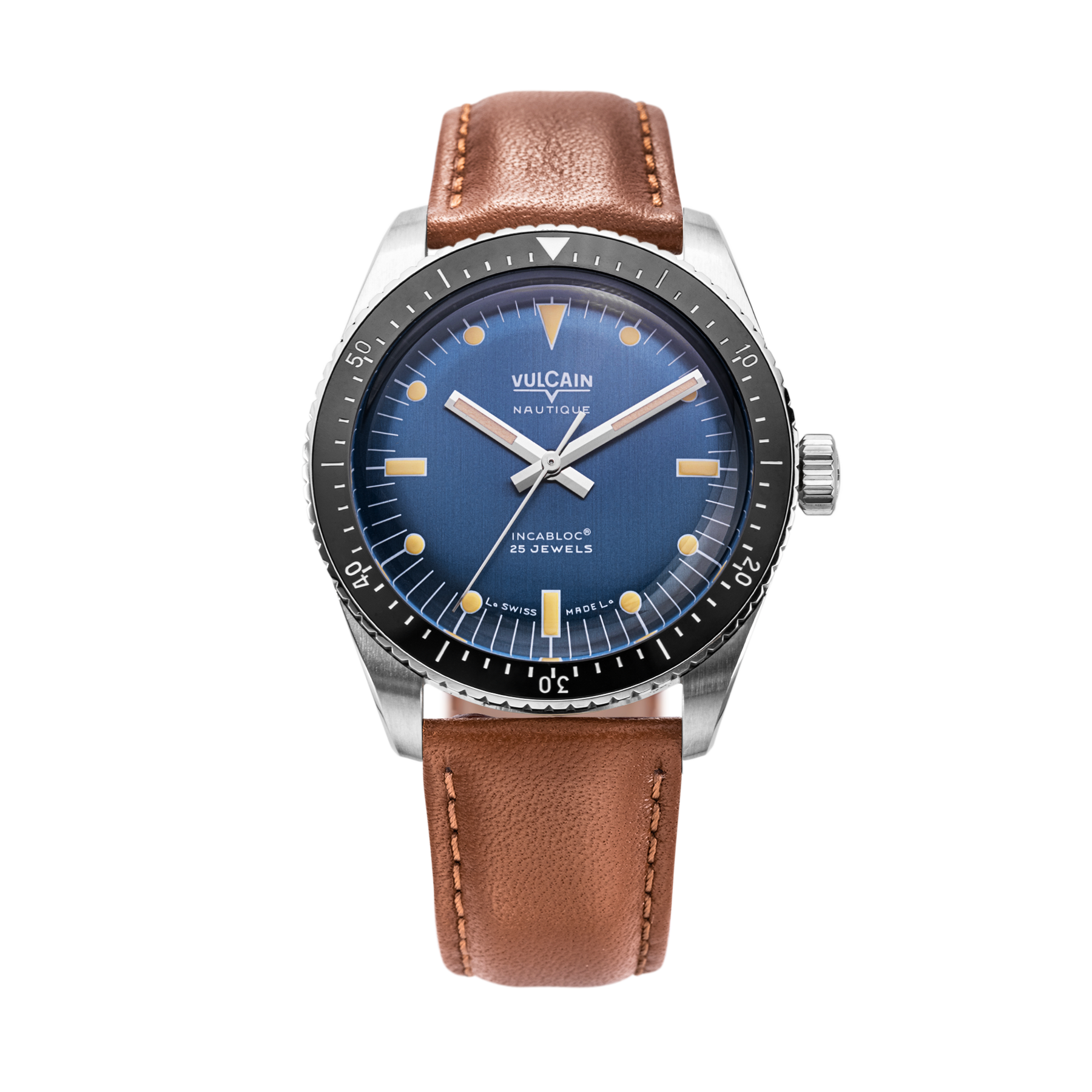Blue face leather watch on sale